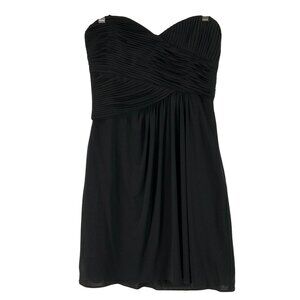 BCBG Maxazria Black Strapless Ruched Sweatheart Cocktail Dress Size 4 NEW